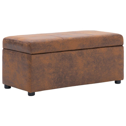 Bancs Avec Repose-Pieds 3 Pcs Marron Similicuir Daim
