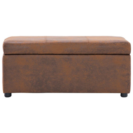 Bancs Avec Repose-Pieds 3 Pcs Marron Similicuir Daim