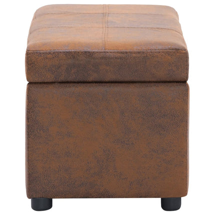 Bancs Avec Repose-Pieds 3 Pcs Marron Similicuir Daim