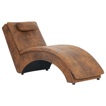 Chaise Longue Avec Oreiller Similicuir Daim