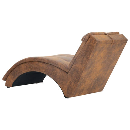 Chaise Longue Avec Oreiller Similicuir Daim