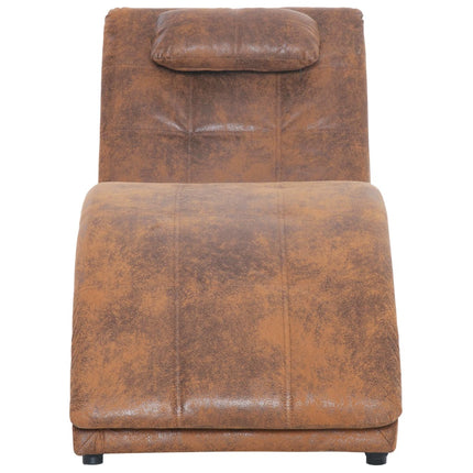 Chaise Longue Avec Oreiller Similicuir Daim