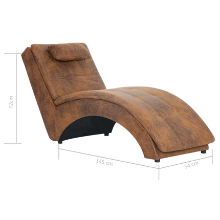 Chaise Longue Avec Oreiller Similicuir Daim