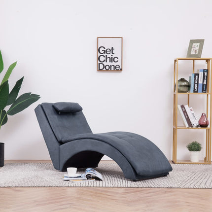 Chaise Longue Avec Oreiller Similicuir Daim