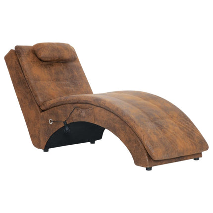 Chaise Longue De Massage Avec Oreiller Similicuir Daim