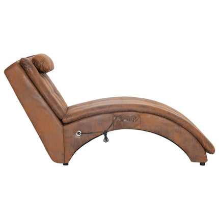 Chaise Longue De Massage Avec Oreiller Similicuir Daim