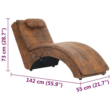 Chaise Longue De Massage Avec Oreiller Similicuir Daim