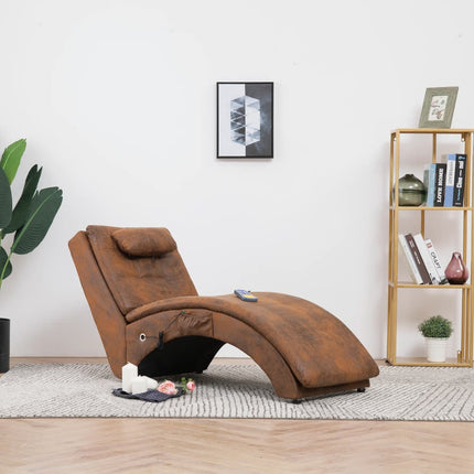 Chaise Longue De Massage Avec Oreiller Similicuir Daim