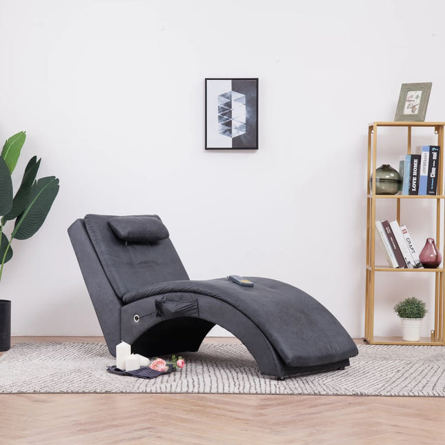 Chaise Longue De Massage Avec Oreiller Similicuir Daim