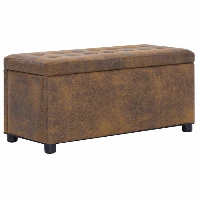 Pouf De Rangement 87,5 Cm Similicuir Daim