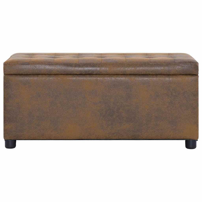 Pouf De Rangement 87,5 Cm Similicuir Daim