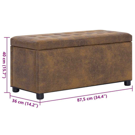 Pouf De Rangement 87,5 Cm Similicuir Daim