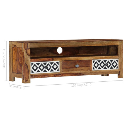 Meuble Tv 120X30X40 Cm Bois De Sesham Solide