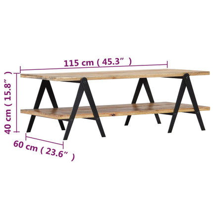 Table Basse 115X60X40 Cm Bois De Manguier Massif