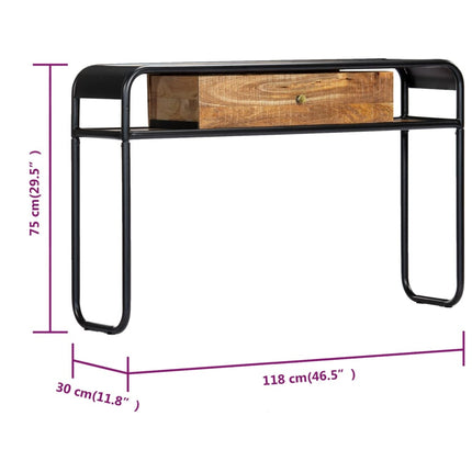 Table Console 118 X 30 X 75 Cm Bois De Manguier Massif