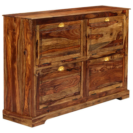 Armoire À Chaussures 140 X 35  X 90 Cm Bois Massif De Sesham