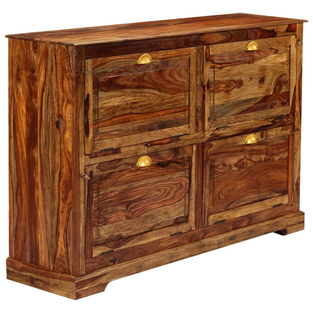 Armoire À Chaussures 140 X 35  X 90 Cm Bois Massif De Sesham