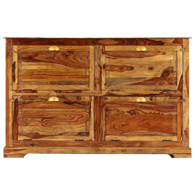 Armoire À Chaussures 140 X 35  X 90 Cm Bois Massif De Sesham