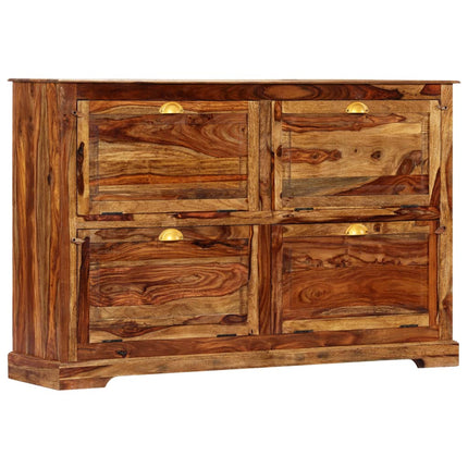 Armoire À Chaussures 140 X 35  X 90 Cm Bois Massif De Sesham