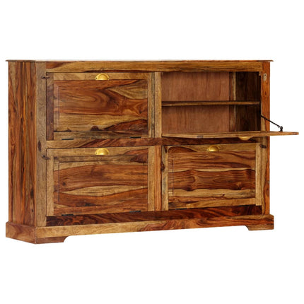 Armoire À Chaussures 140 X 35  X 90 Cm Bois Massif De Sesham