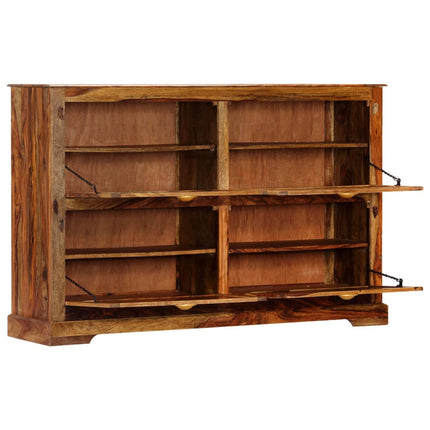 Armoire À Chaussures 140 X 35  X 90 Cm Bois Massif De Sesham