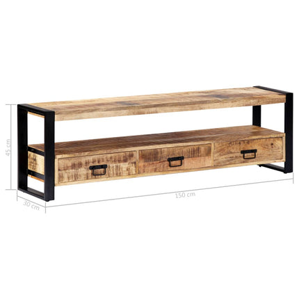 Meuble Tv 150X30X45 Cm Bois Solide De Manguier