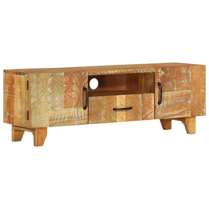 Meuble Tv Sculpté À La Main 120X30X40 Cm Bois De Récupération