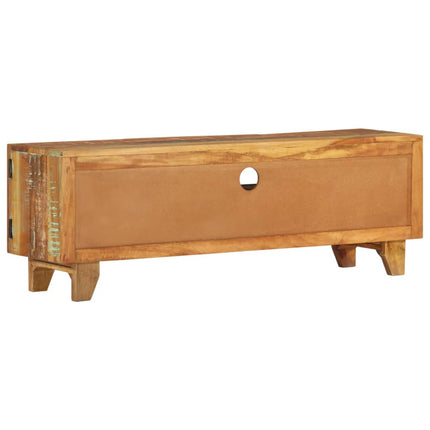 Meuble Tv Sculpté À La Main 120X30X40 Cm Bois De Récupération