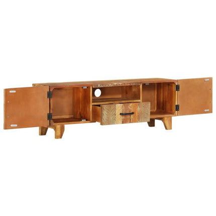 Meuble Tv Sculpté À La Main 120X30X40 Cm Bois De Récupération