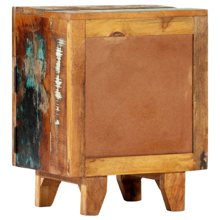 Table De Chevet Sculptée À La Main 40X30X50Cm Bois Récupération