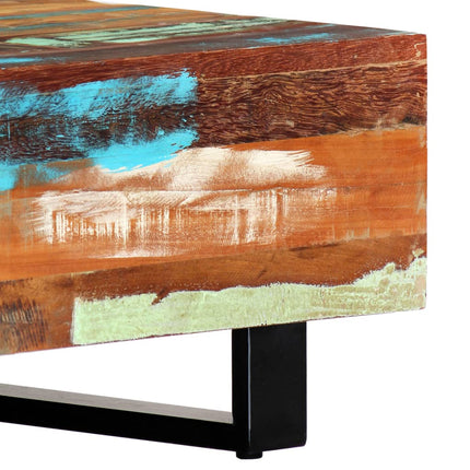 Table Basse 120X50X30 Cm Bois De Récupération Solide Et Acier