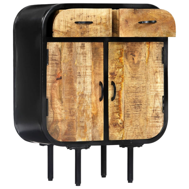 Buffet 60X30X75 Cm Bois De Manguier Massif Et Fer