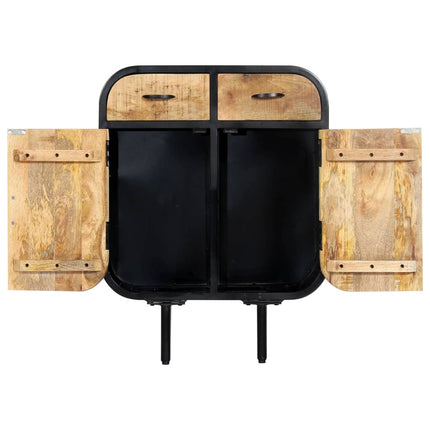 Buffet 60X30X75 Cm Bois De Manguier Massif Et Fer