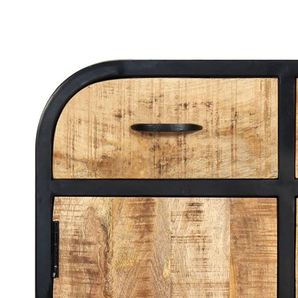 Buffet 60X30X75 Cm Bois De Manguier Massif Et Fer