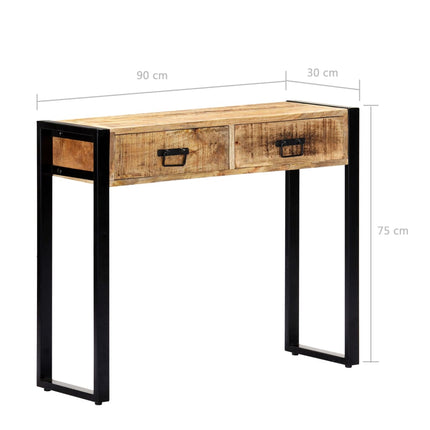 Table Console 90 X 30 X 75 Cm Bois De Manguier Massif