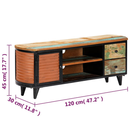 Meuble Tv 120X30X45 Cm Bois De Récupération Massif