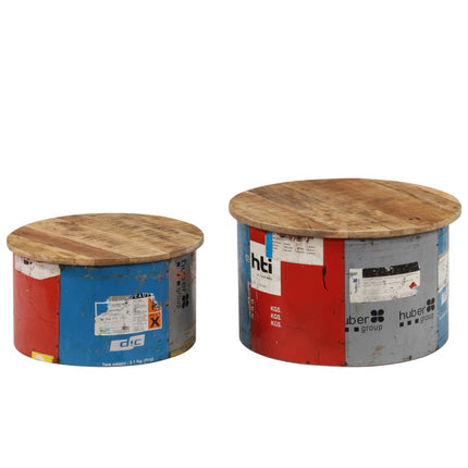 Tables Basses 2 Pcs Bois Solide De Manguier