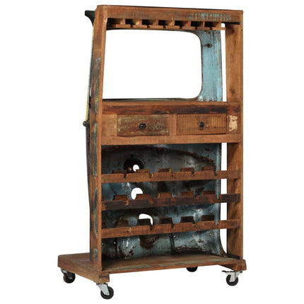 Casier À Vin Pousse-Pousse 100X60X172 Cm Bois De Récupération
