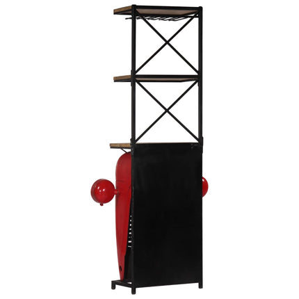 Cave À Vin Tracteur 49X31X172 Cm Bois Massif De Manguier Rouge