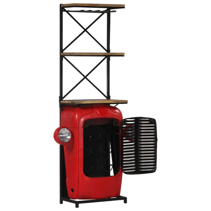 Cave À Vin Tracteur 49X31X172 Cm Bois Massif De Manguier Rouge
