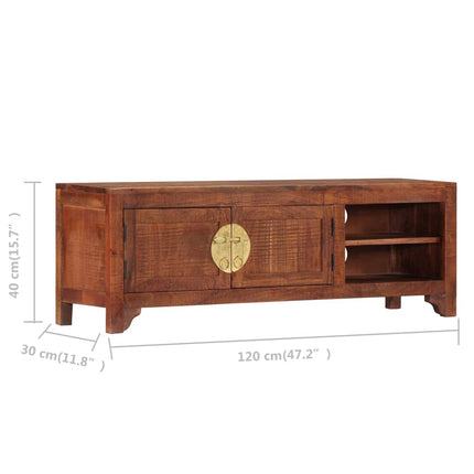 Meuble Tv 120X30X40 Cm Bois D'acacia Massif