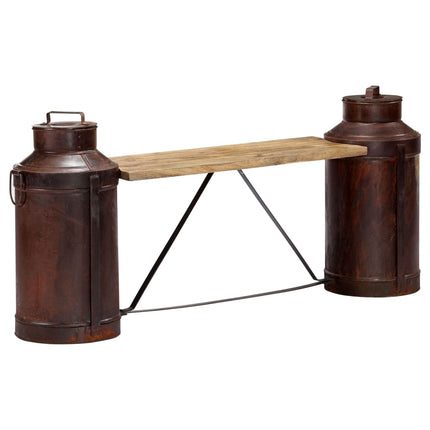 Banc Bouteille De Lait 150X33X64 Cm Bois De Manguier Solide