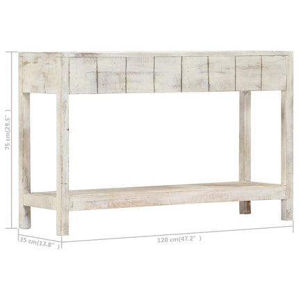 Table Console 120 X 35 X 75 Cm Bois De Manguier Massif
