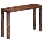 Table Console Gris 120X30X76 Cm Bois De Sesham Massif Marron