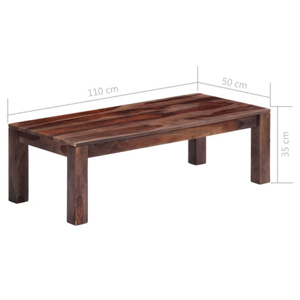 Table Basse Gris 110X50X35 Cm Bois Massif
