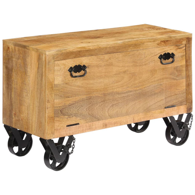 Armoire À Chaussures 86X35X55 Cm Bois De Manguier Solide