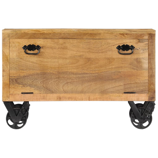 Armoire À Chaussures 86X35X55 Cm Bois De Manguier Solide