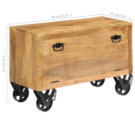 Armoire À Chaussures 86X35X55 Cm Bois De Manguier Solide