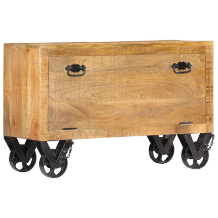 Armoire À Chaussures 86X35X55 Cm Bois De Manguier Solide