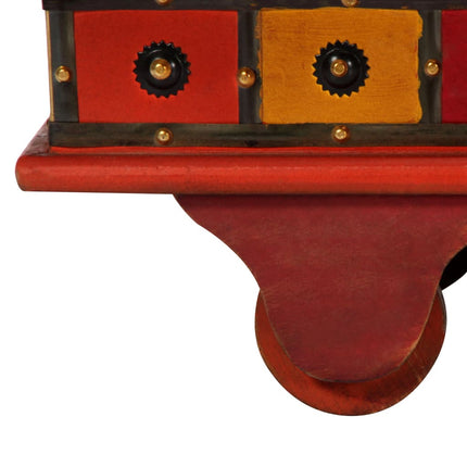 Boîte De Rangement Rouge 110X40X40 Cm Bois D'acacia Massif